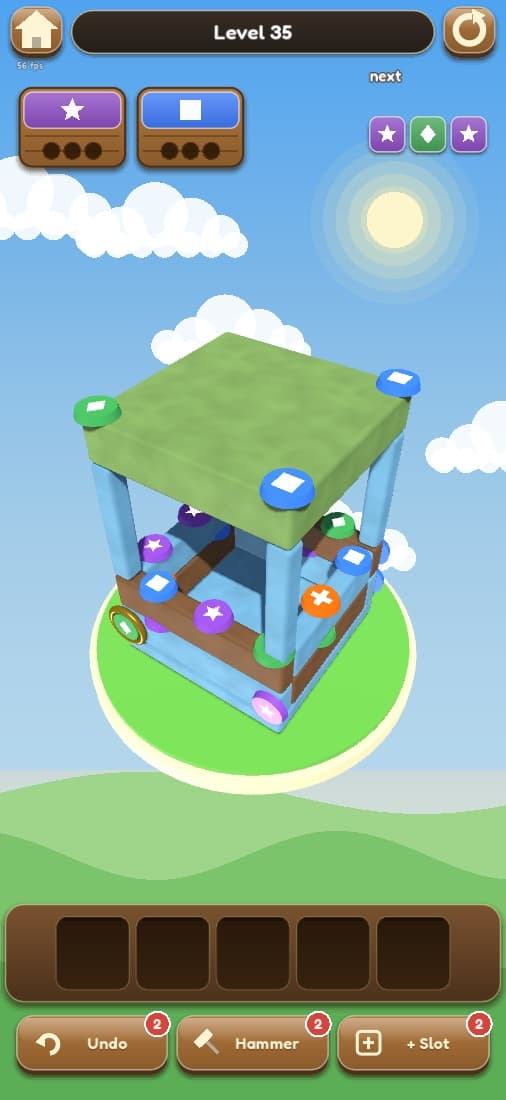 A level in progress with the toolbox and boosters